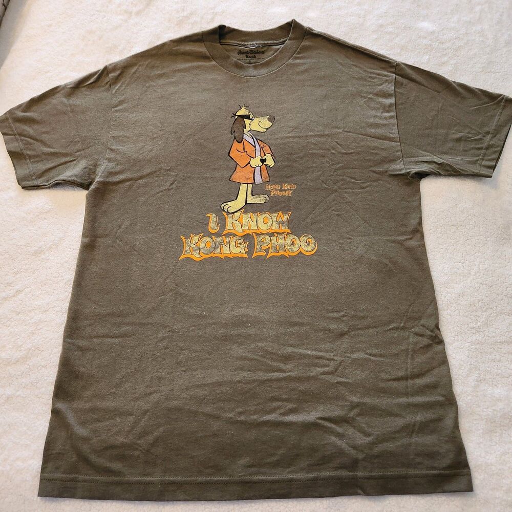 Hanna Barbera Hong Kong Phooey "I Know Kong Phoo" Olive Green SS  T-Shirt Size L